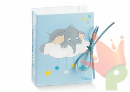 SCATOLINA LIBRO 70X60X30MM DUMBO AZZURRO 10PZ