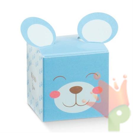 SCATOLINA CUBO 50X50X50MM PON PON AZZURRO 10PZ