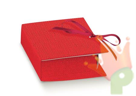 SCATOLINA LIBRO 70X60X25MM LINO ROSSO 10PZ