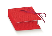 SCATOLINA LIBRO 70X60X25MM LINO ROSSO 10PZ