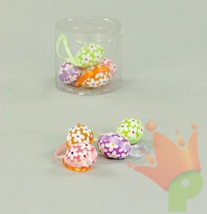UOVA COLORATE CON FIORI 4CM DA APPENDERE 12PZ