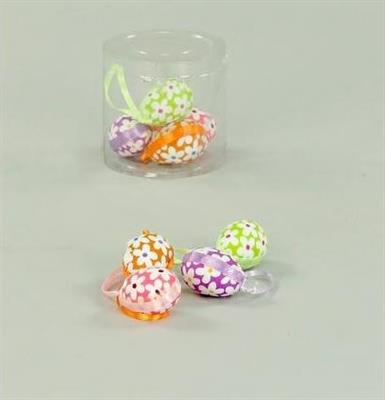 UOVA COLORATE CON FIORI 4CM DA APPENDERE 12PZ