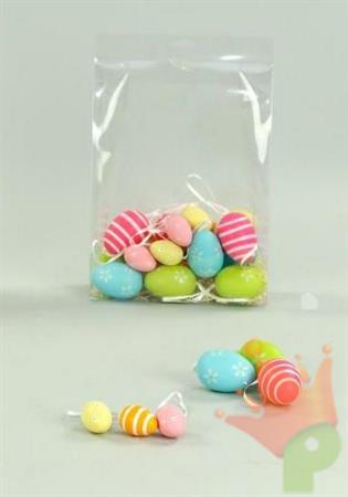 UOVA MULTICOLOR CON DECORAZIONI DA APPENDERE 24PZ