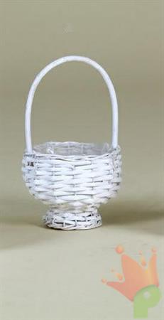 CESTO VIMINI COPPA CON MANICO BIANCO 11CM