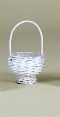 CESTO VIMINI COPPA CON MANICO BIANCO 11CM