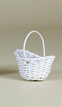 CESTO VIMINI CON MANICO OVALE BIANCO 14X11CM