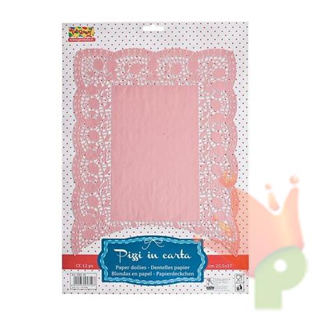 CENTRINO RETTANGOLARE ROSA 30X40CM 10PZ