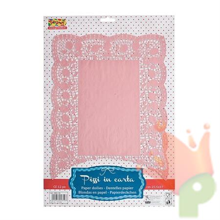 CENTRINO RETTANGOLARE ROSA 30X40CM 10PZ - CENTRINI - Party Store