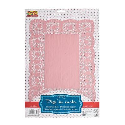 CENTRINO RETTANGOLARE ROSA 30X40CM 10PZ