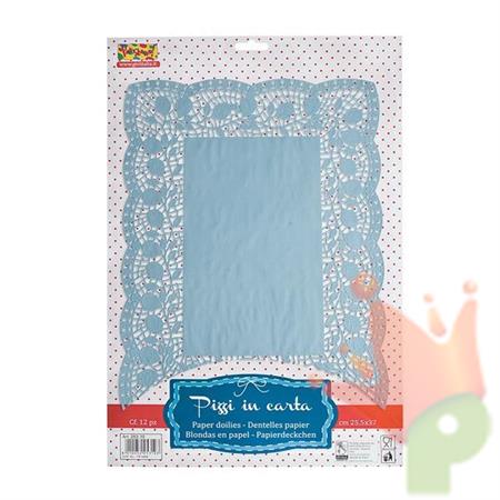 CENTRINO RETTANGOLARE AZZURRO 30X40CM 10PZ