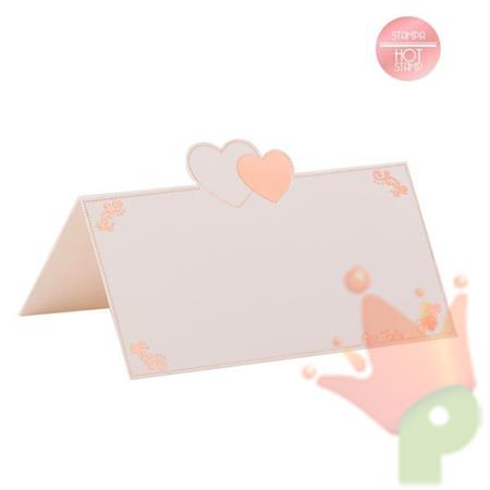 SEGNAPOSTO BIANCO 10CM CON STAMPA ROSA GOLD 10PZ