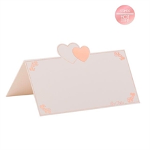 SEGNAPOSTO BIANCO 10CM CON STAMPA ROSA GOLD 10PZ