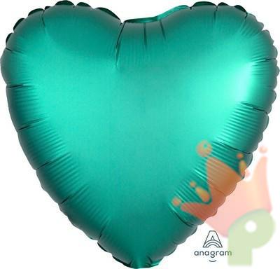PALLONCINO MYLAR 17INCH 42CM CUORE VERDE METAL