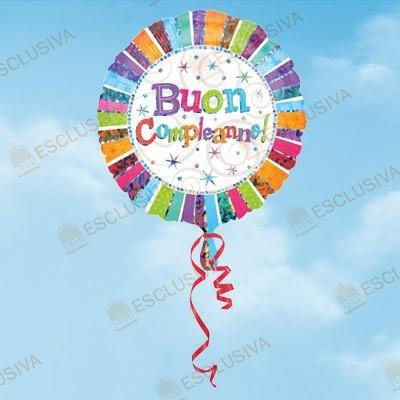 PALLONCINO MYLAR 18INCH 43CM BUON COMPLEANNO