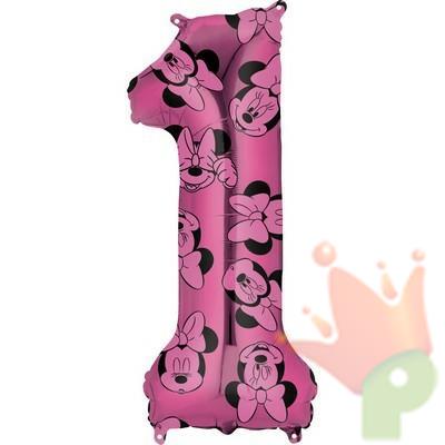 PALLONCINO MYLAR 26INCH 66CM NUMERO 1 MINNIE