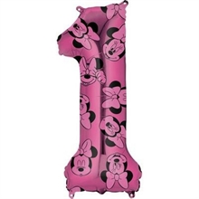 PALLONCINO MYLAR 26INCH 66CM NUMERO 1 MINNIE