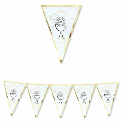 FESTONE BANDIERINE PRIMA COMUNIONE GOLD METAL
