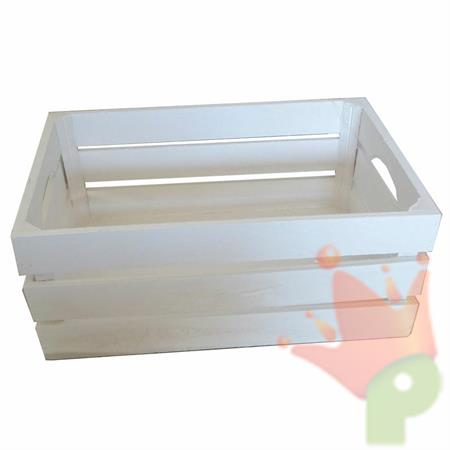 CASSETTA IN LEGNO BIANCA 28X18X12CM