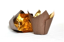 PIROTTINI TULIP MARRONE INTERNO ORO 5X8CM 24PZ