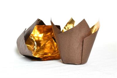 PIROTTINI TULIP MARRONE INTERNO ORO 5X8CM 24PZ