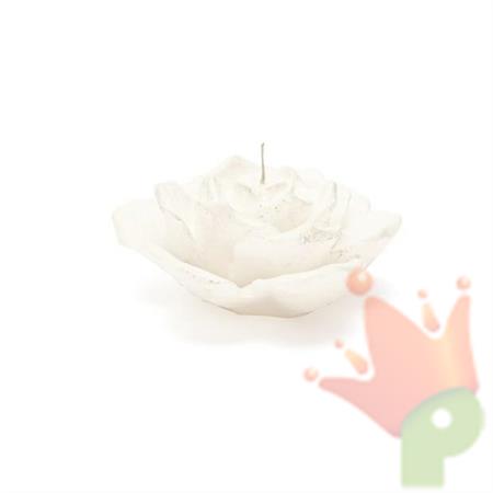 CANDELA ROSA TENERA BIANCA PERLATA H. 5CM D. 12CM