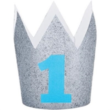 CAPPELLO MINI CORONA 1 CELESTE ORO GLITTER