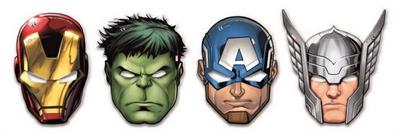 MASCHERE IN CARTA AVENGERS MIGHTY 6PZ