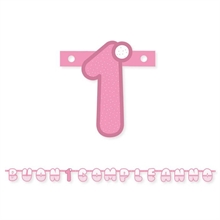 FESTONE SCRITTA PRIMO COMPLEANNO ROSA 215CM
