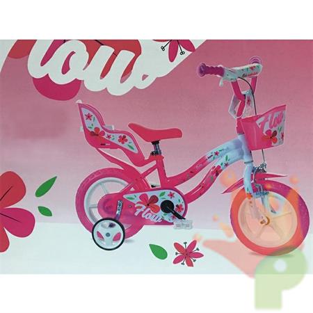 BICICLETTA 12 FLOW BIANCO-ROSA