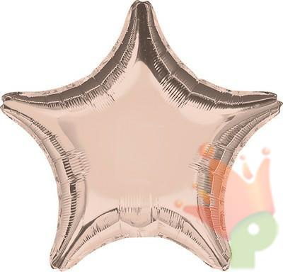 PALLONCINO MYLAR 17INCH - 42CM STELLA ROSA GOLD