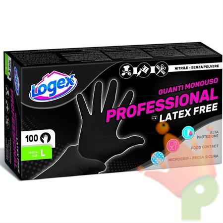 GUANTI IN NITRILE NERO TG. L 100PZ
