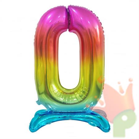 PALLONCINO MYLAR NUMERO 0 30INCH-74CM MULTICOLOR AD ARIA