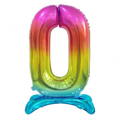 PALLONCINO MYLAR NUMERO 0 30INCH-74CM MULTICOLOR AD ARIA