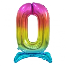 PALLONCINO MYLAR NUMERO 0 18INCH-38CM MULTICOLOR AD ARIA