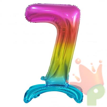 PALLONCINO MYLAR NUMERO 7 18INCH-38CM MULTICOLOR AD ARIA