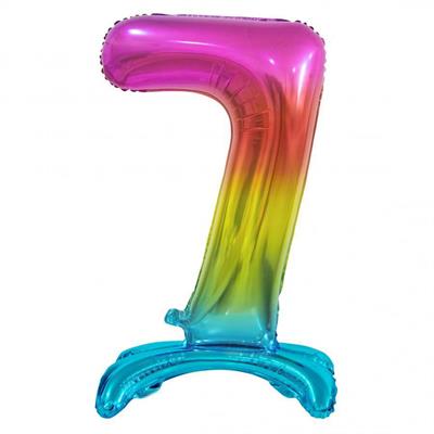 PALLONCINO MYLAR NUMERO 7 18INCH-38CM MULTICOLOR AD ARIA
