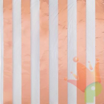 TOVAGLIOLI 33X33 STRISCE BIANCO E ROSA GOLD 16PZ