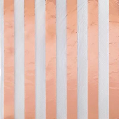 TOVAGLIOLI 33X33 STRISCE BIANCO E ROSA GOLD 16PZ