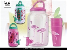 DISTRIBUTORE DI BEVANDE CON EROGATORE E 4 BICCHIERI