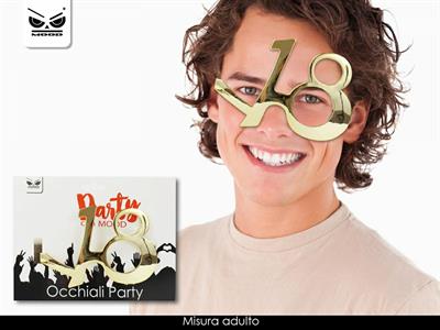 OCCHIALI GLITTER 18 ANNI ORO