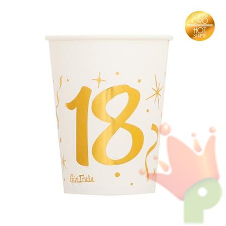 BICCHIERI 250CC 18 ANNI GOLD 8PZ