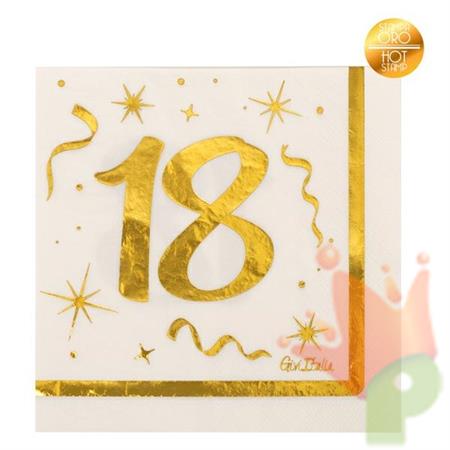TOVAGLIOLI 33X33 3V 18 ANNI ORO METAL 16PZ