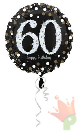 PALLONCINO MYLAR 17INCH 42CM SPARKLING BIRTHDAY 60