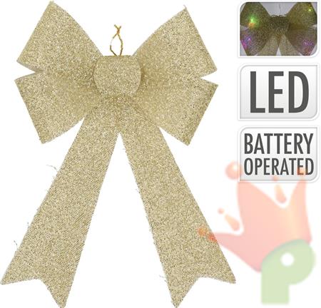 FIOCCO CON 8 LED ORO 30X40CM
