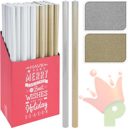 ROTOLO CARTA REGALO GLITTER 70X150CM 2ASS