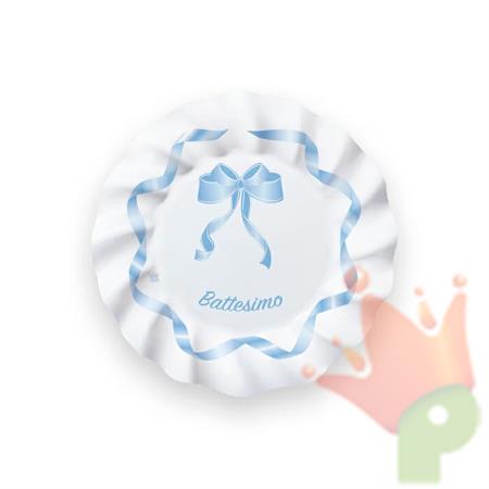 PIATTI 20CM BATTESIMO CELESTE 8PZ