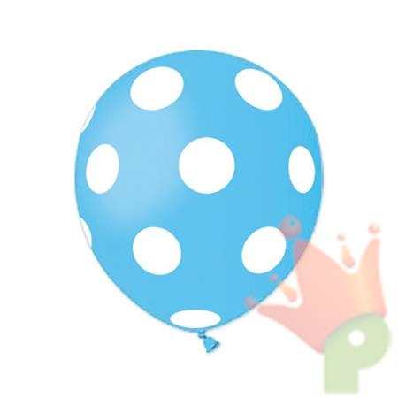 PALLONCINI 5INCH ALL AROUND 13CM POIS TURCHESE 100PZ