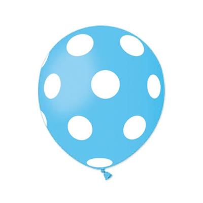 PALLONCINI 5INCH ALL AROUND 13CM POIS TURCHESE 100PZ