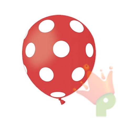 PALLONCINI 5INCH ALL AROUND 13CM POIS ROSSO 100PZ