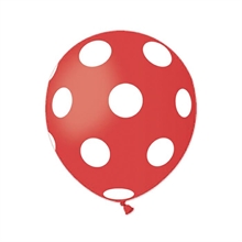 PALLONCINI 5INCH ALL AROUND 13CM POIS ROSSO 100PZ